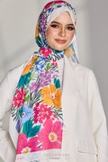 Korean Chiffon Long Shawl (Garden Whimsy) in Floral Whispers