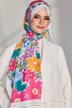 Korean Chiffon Long Shawl (Garden Whimsy) in Floral Whispers