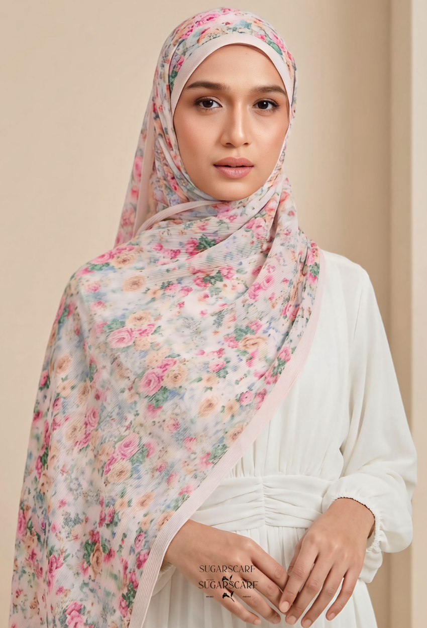 Fall inLove Wide Pleated Shawl In Belissa- Preorder - Send 2nd May