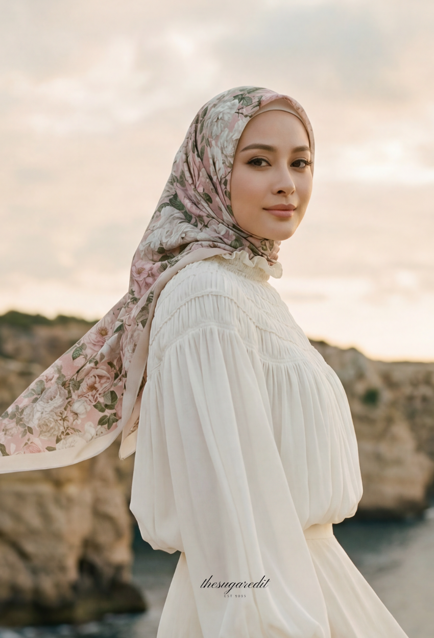 TSE BloomInvitation Japanese Cotton Voile Square In BloomNotes