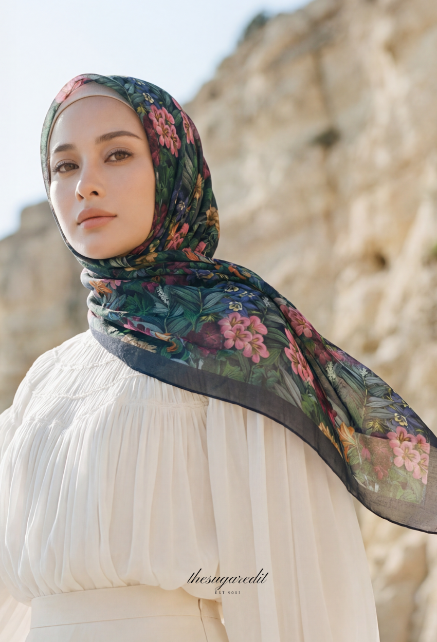 TSE BloomInvitation Japanese Cotton Voile Square - Kayra