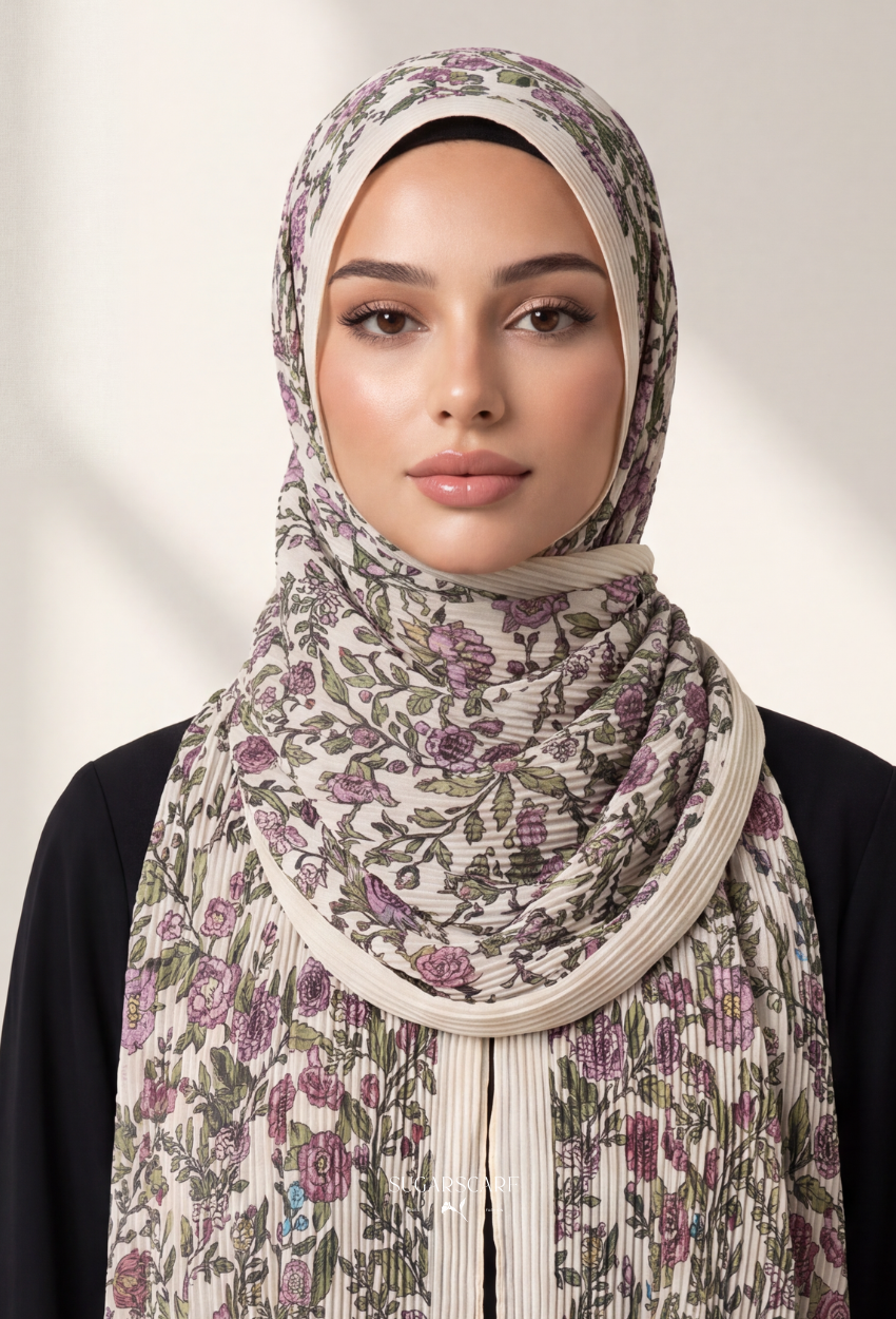 Fall In Love Wide Ultra Fine Pleated Shawl Ironless · in Geneva ( Soft Pink Based)