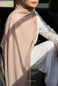( Full Wide Pleats Shawl ) Elegant Folds Everyday - (Sand-Beige)