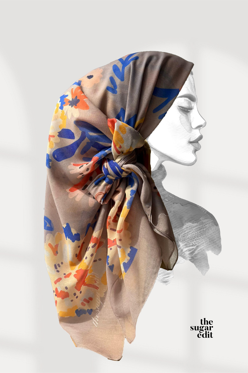 YES DEFECT - TSE Bawal Awan Square Scarf Fasha