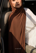 ( Full Wide Pleats Shawl ) Elegant Folds Everyday -(Vintage - RustyBrown)