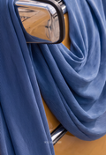 ( Full Wide Pleats Shawl ) Elegant Folds Everyday - (YaleBlue)