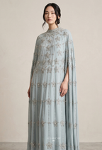 Inara Crystal Beads Drape In Dusty Blue