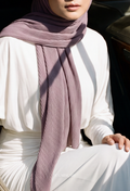 ( Full Wide Pleats Shawl ) Elegant Folds Everyday - (Misty-AshPurple)