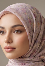 TSE BloomInvitation Japanese Cotton Voile Square - Dua (Hint of Pink)
