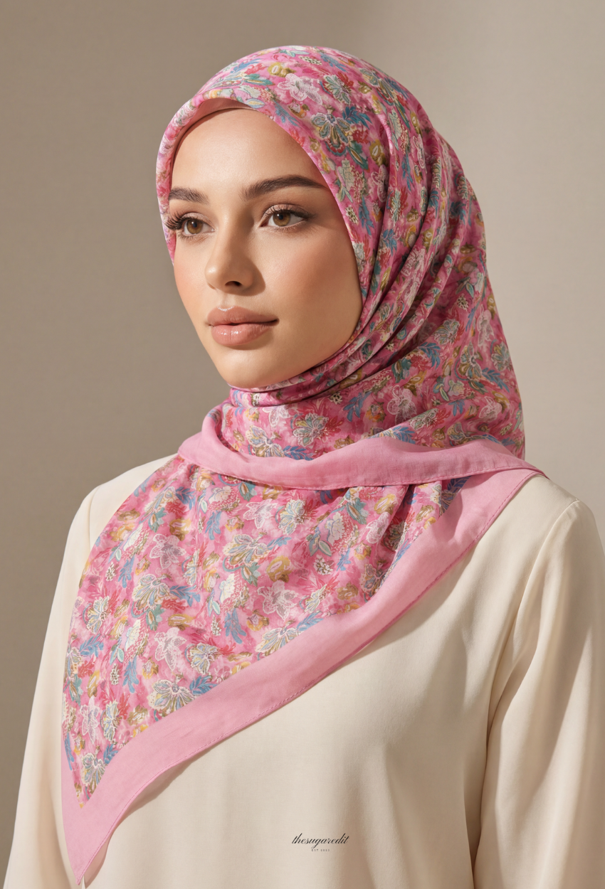 TSE BloomInvitation Japanese Cotton Voile Square - Leya (Vibrant)
