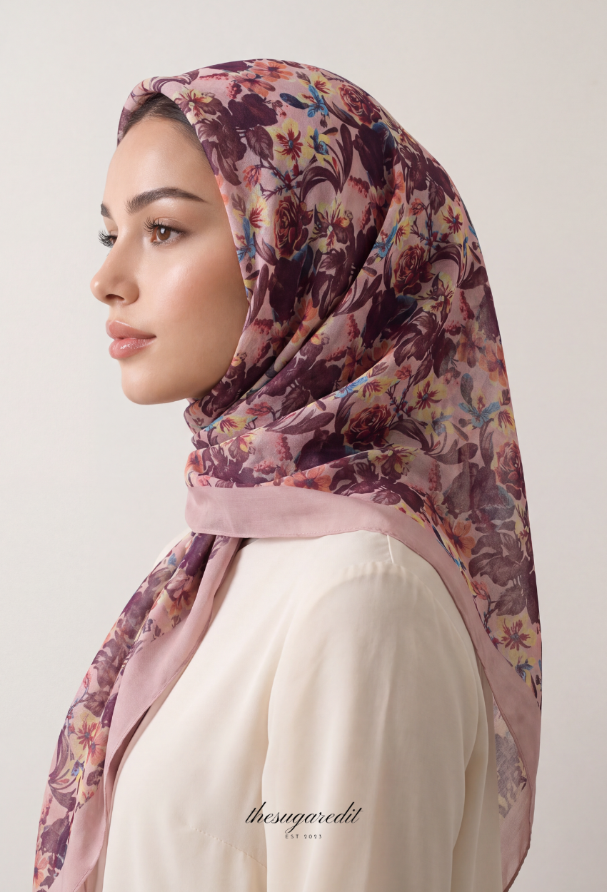 TSE BloomInvitation Japanese Cotton Voile Square - Mabul