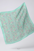 TSE BloomInvitation Japanese Cotton Voile Square - Fiona( Seafoam Green Vibrant)