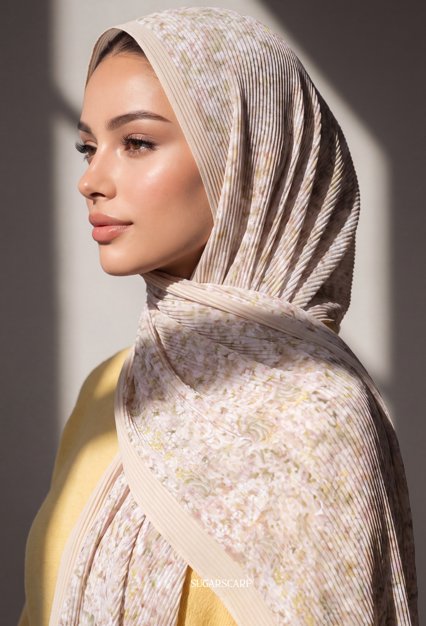 Fall In Love Wide Ultra Fine Pleated Shawl Ironless · in Darcy