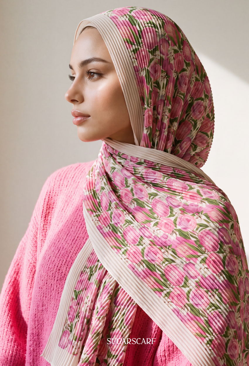Fall In Love Wide Ultra Fine Pleated Shawl Ironless · in Opium