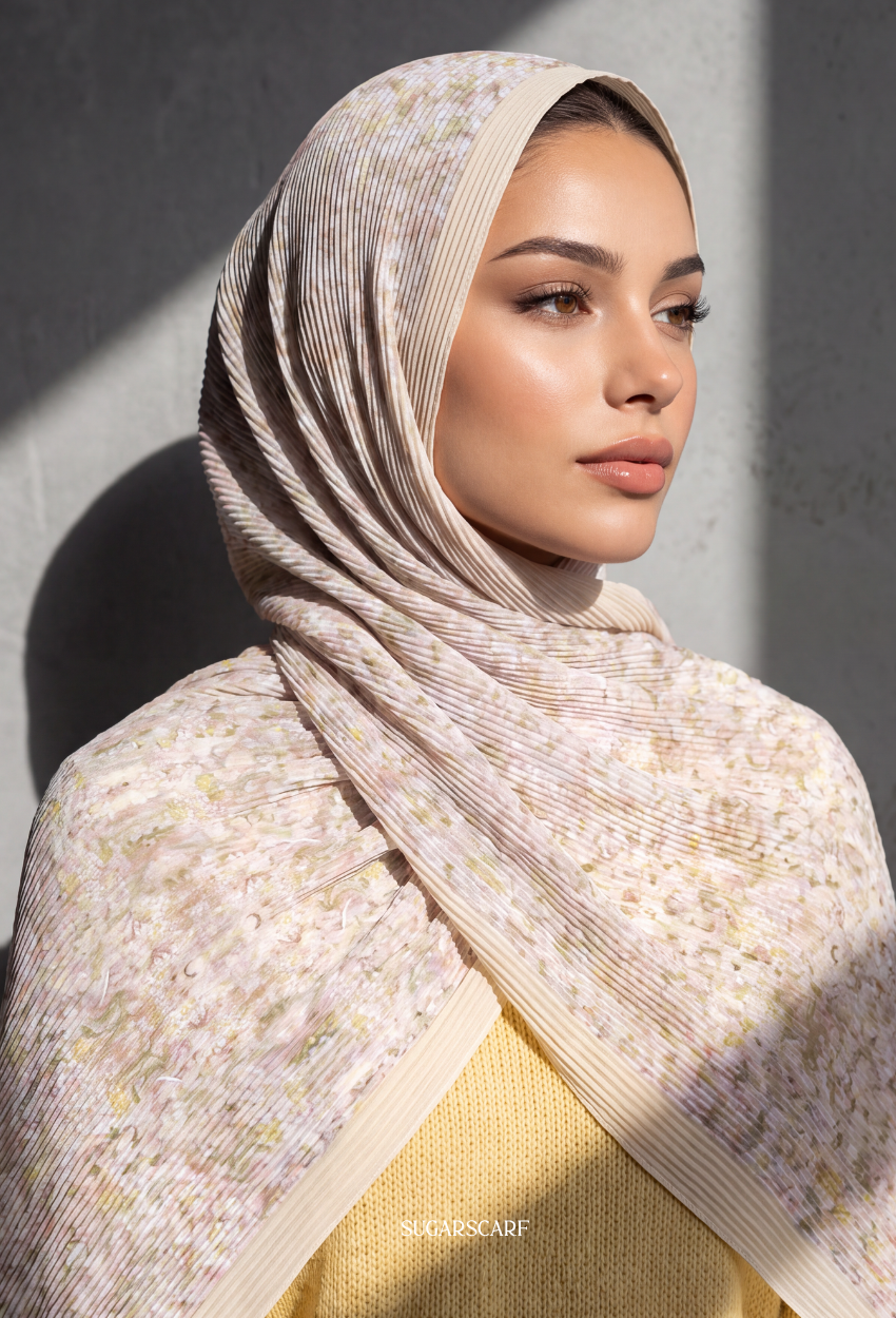 Fall In Love Wide Ultra Fine Pleated Shawl Ironless · in Darcy