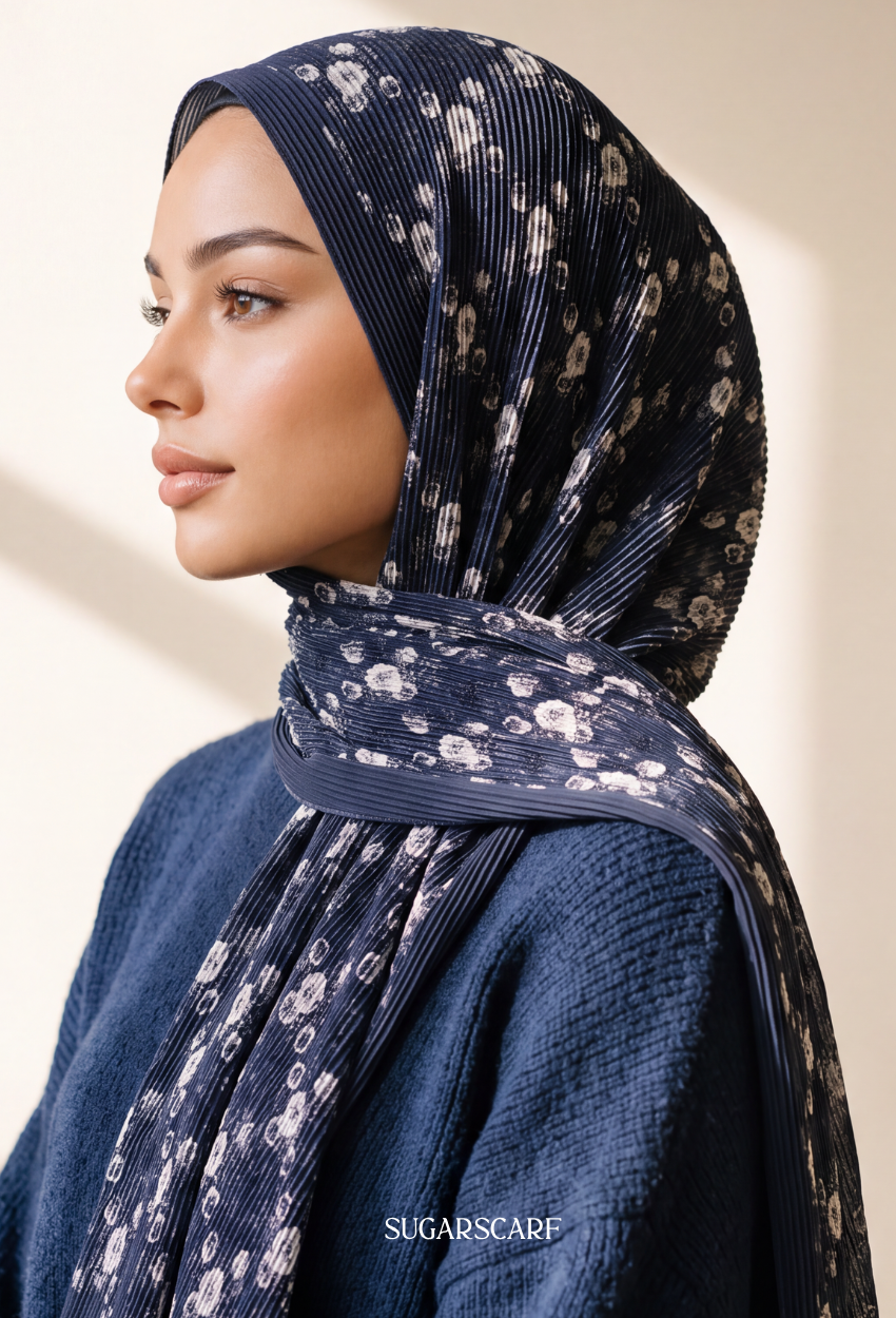 Fall In Love Wide Ultra Fine Pleated Shawl Ironless · in MidnightFlora
