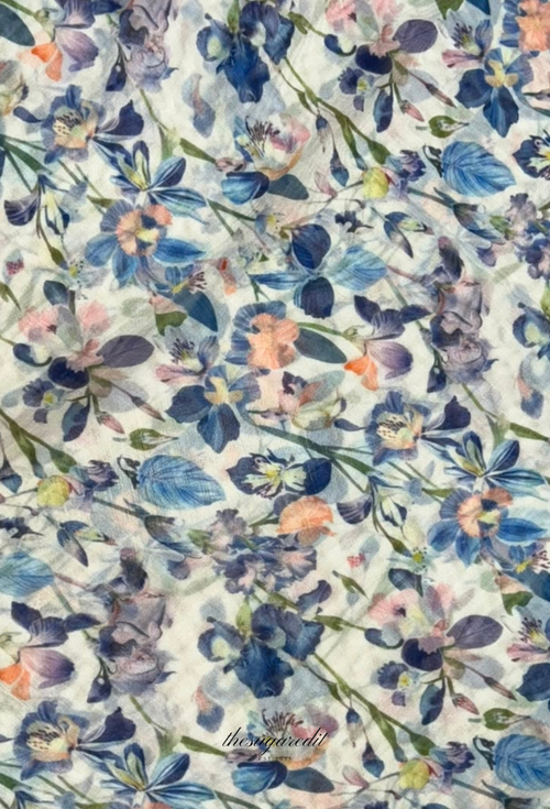 TSE BloomInvitation Japanese Cotton Voile Square - Ribeira