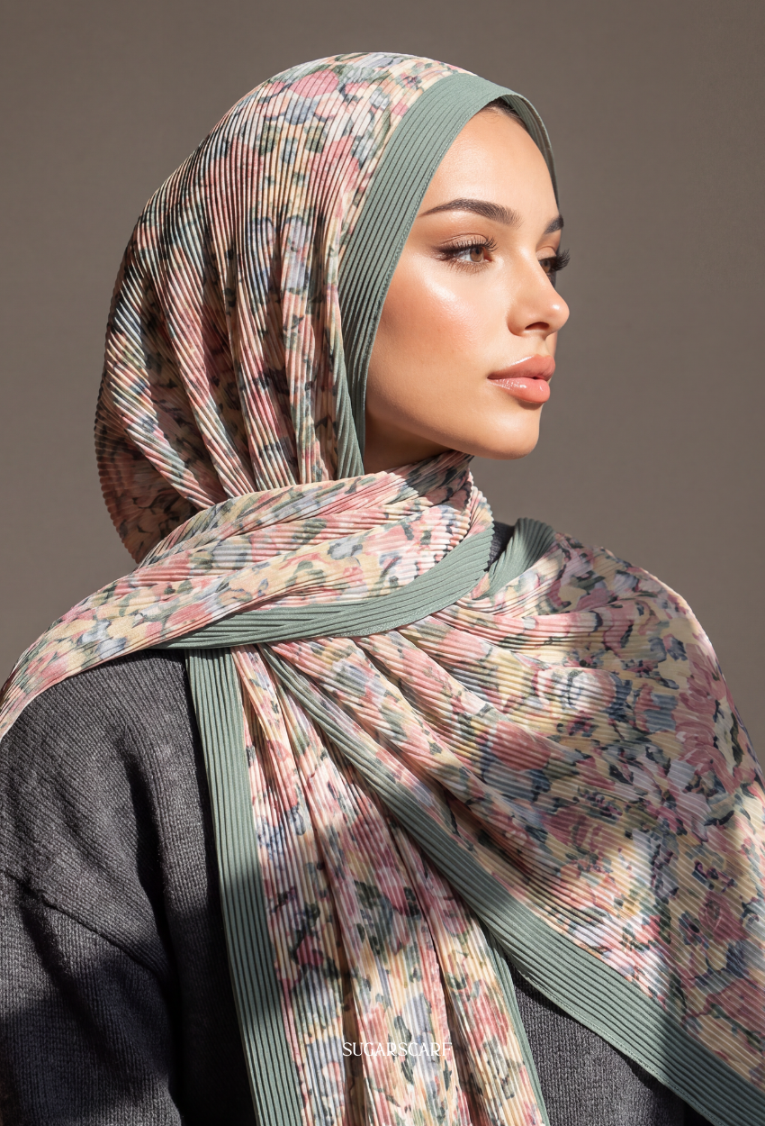Fall In Love Wide Ultra Fine Pleated Shawl Ironless · in Yumi