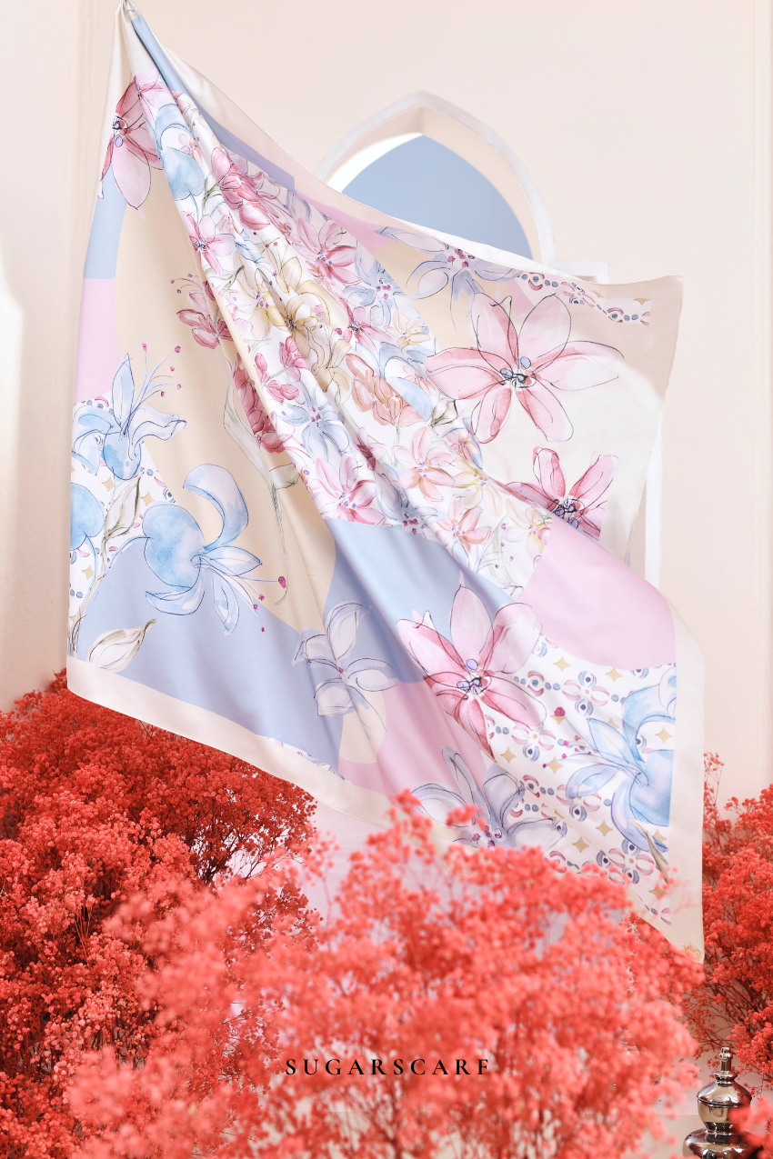 ( AS-IS ) Garden of Hurrem Bloom Mixed Silk Satin Square in NADINE