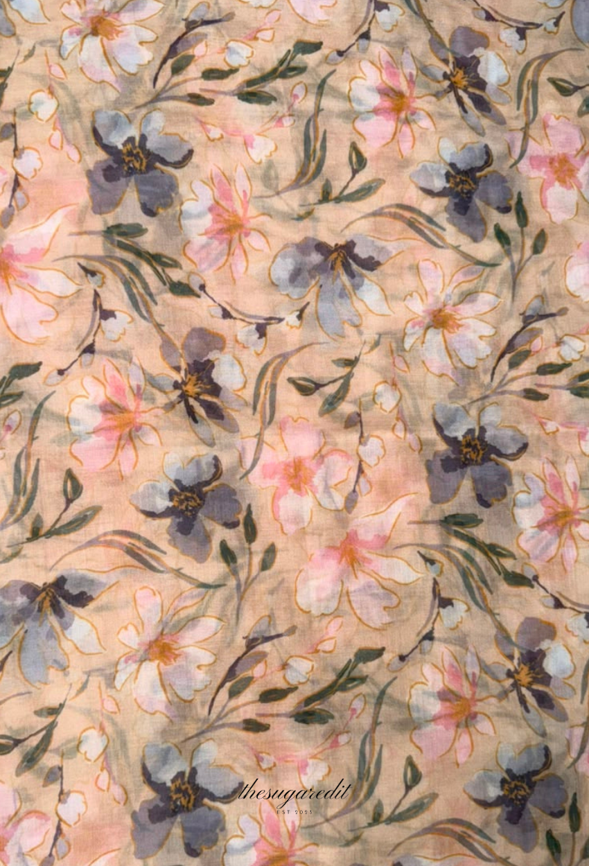 TSE BloomInvitation Japanese Cotton Voile Square - Okinawa