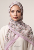 TSE BloomInvitation Japanese Cotton Voile Square - Canaria ( Purple Border)