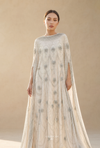 Rose Crystal Beads Drape In Off White