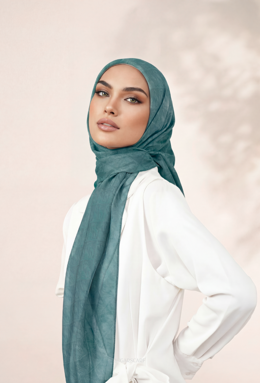 SS Monogram Japanese Voile In Aqua Whisper