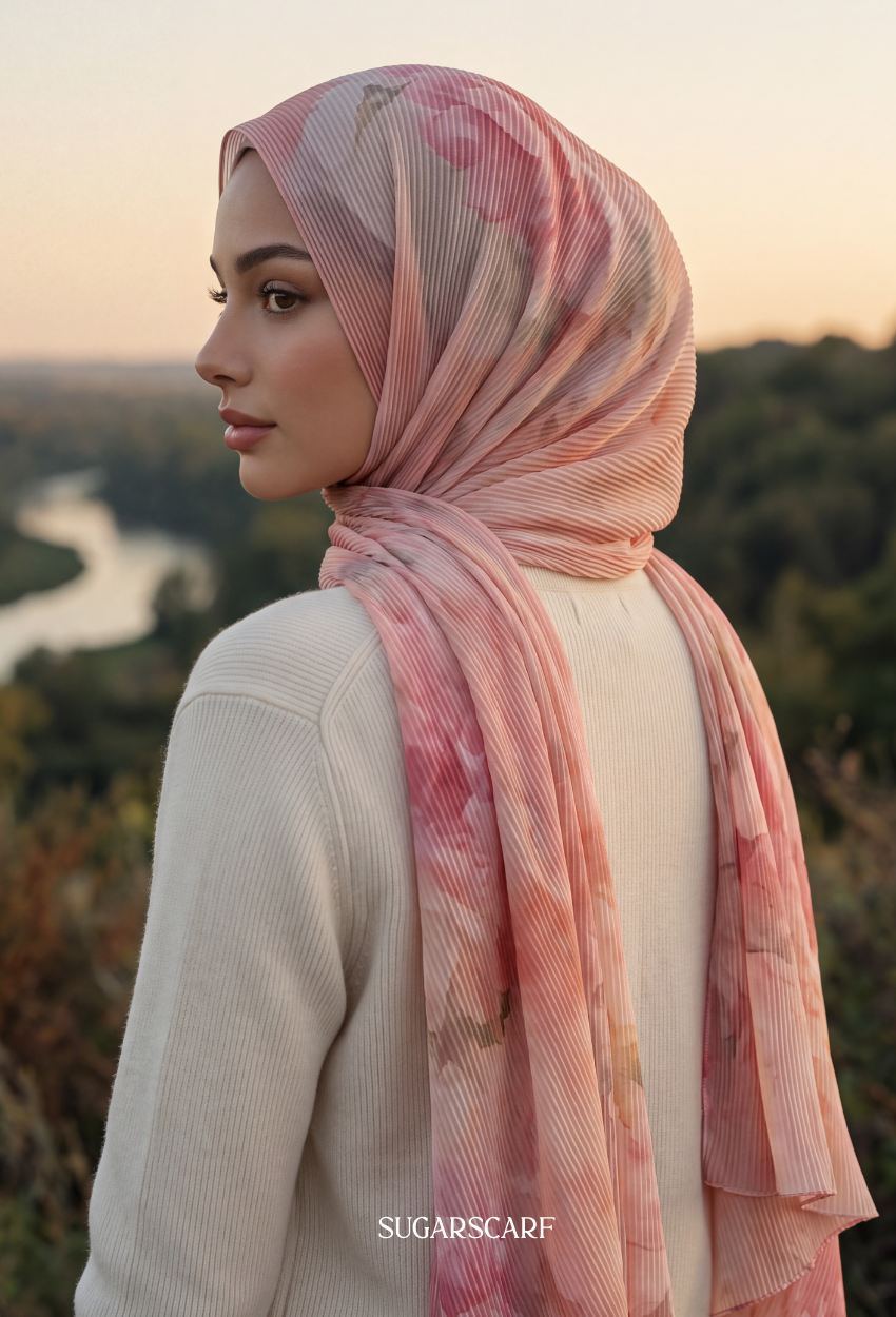 Fall In Love Wide Ultra Fine Pleated Shawl Ironless · in Alora