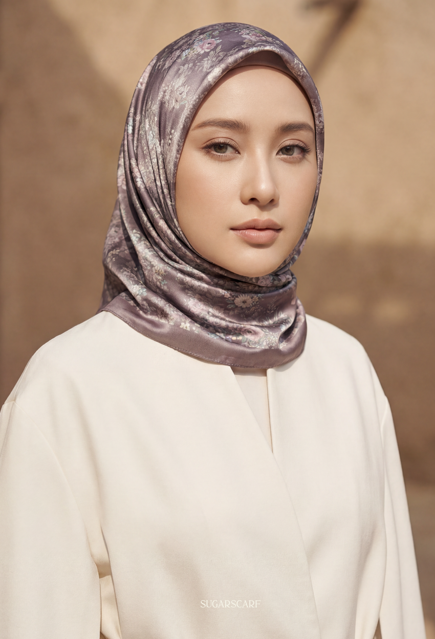 Eid Bloom 2026 Scarves Mixed Satin Square in Rosette