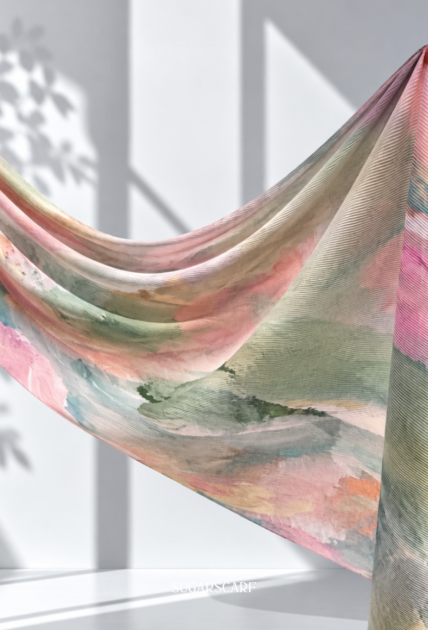 Fall In Love Wide Ultra Fine Pleated Shawl Ironless · in Raya