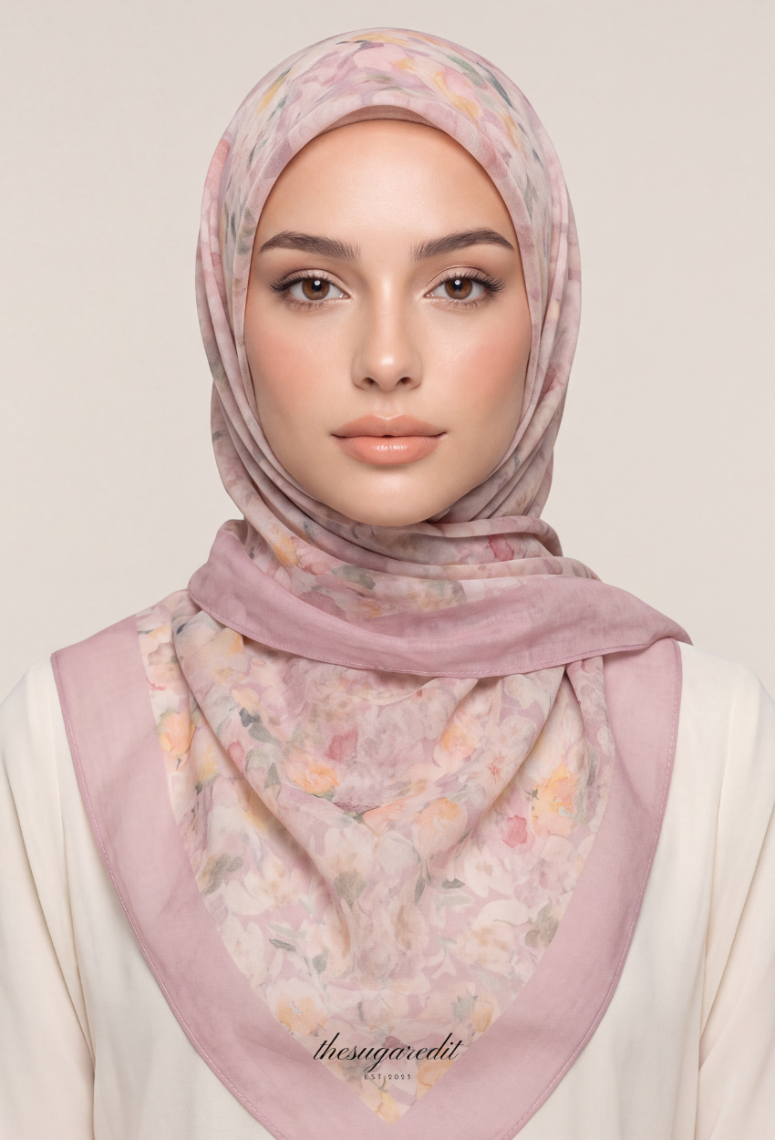 TSE BloomInvitation Japanese Cotton Voile Square - Yarra
