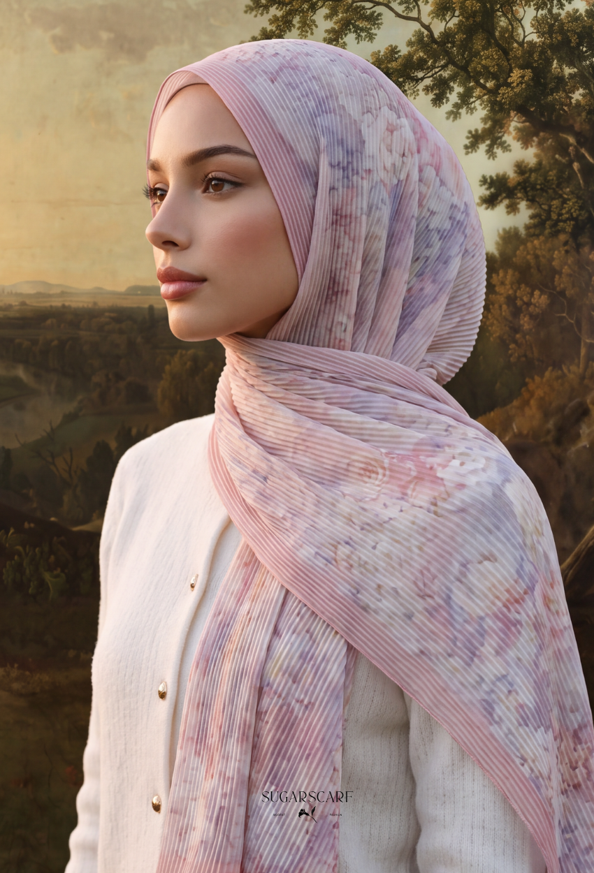 Fall In Love Wide Ultra Fine Pleated Shawl Ironless · in Alizee
