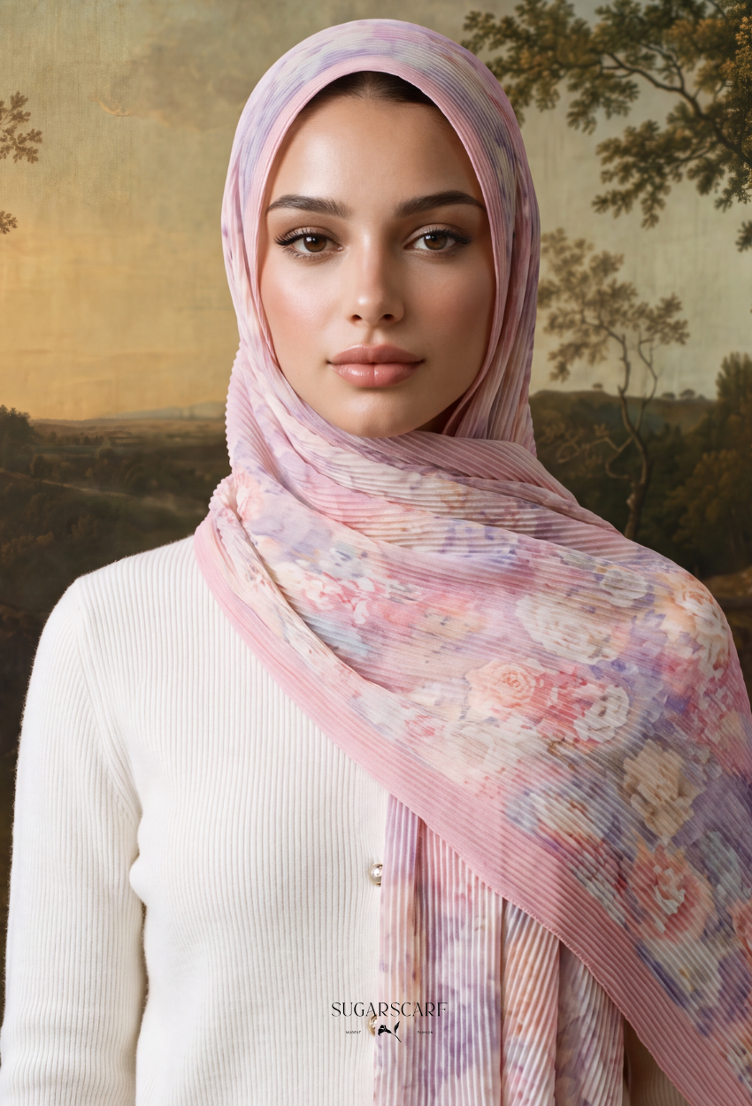 Fall In Love Wide Ultra Fine Pleated Shawl Ironless · in Alizee