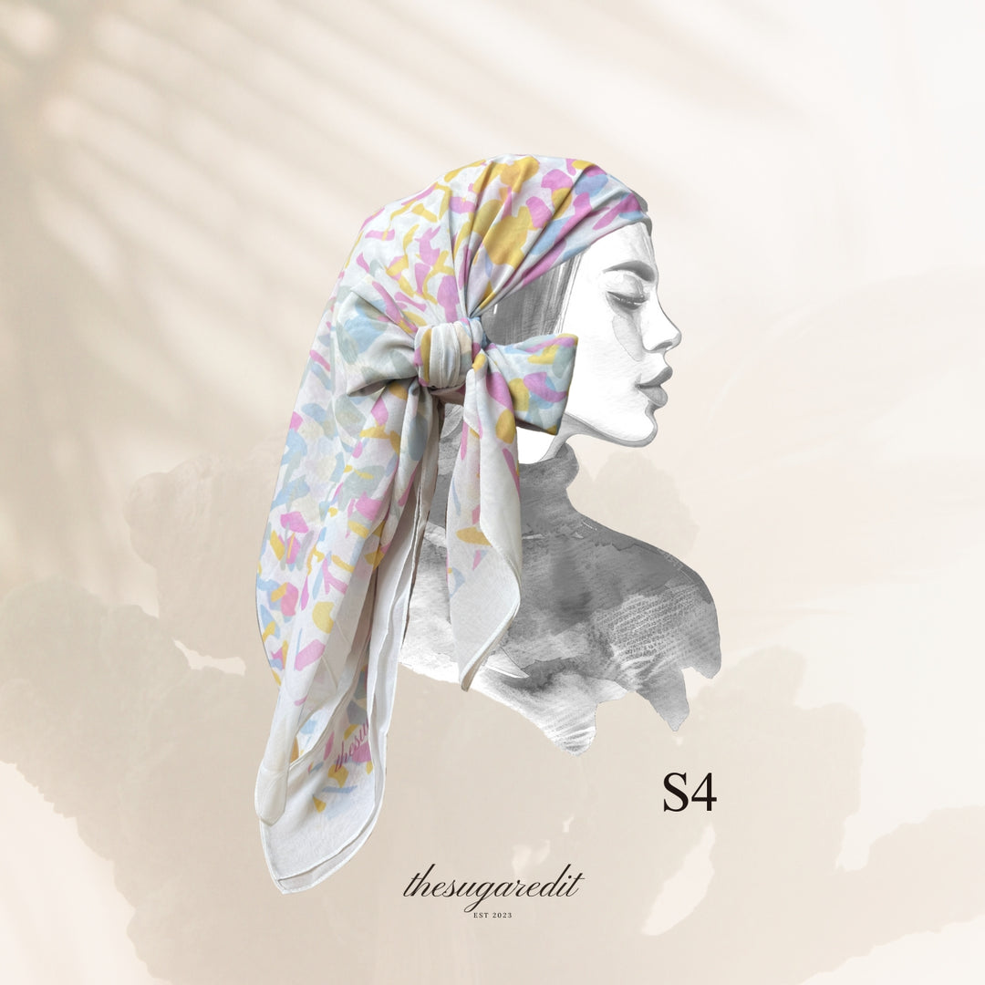 YES DEFECT - TSE Paris Cotton Voile Square Scarf S4