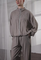 Lisa Mixed Tencel Set In Dark Khaki