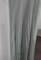 Gizelle 2-Piece Pleated Dress With Crystal Blazer In Sage-Gray