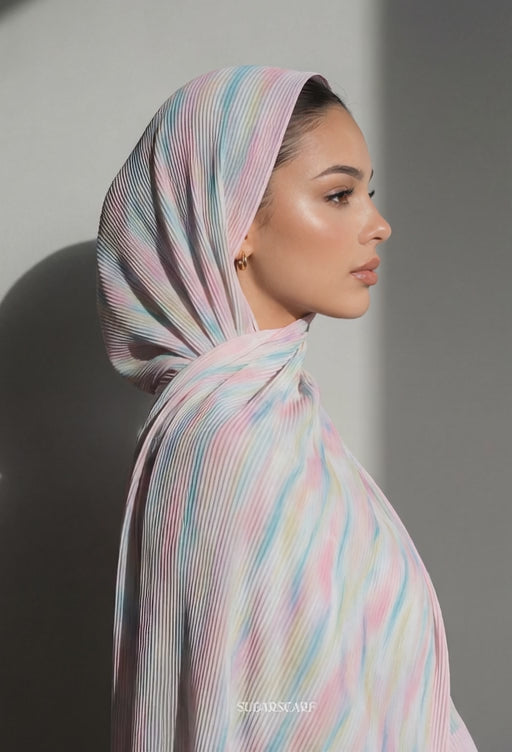 Fall In Love Wide Ultra Fine Pleated Shawl Ironless · in Alessia