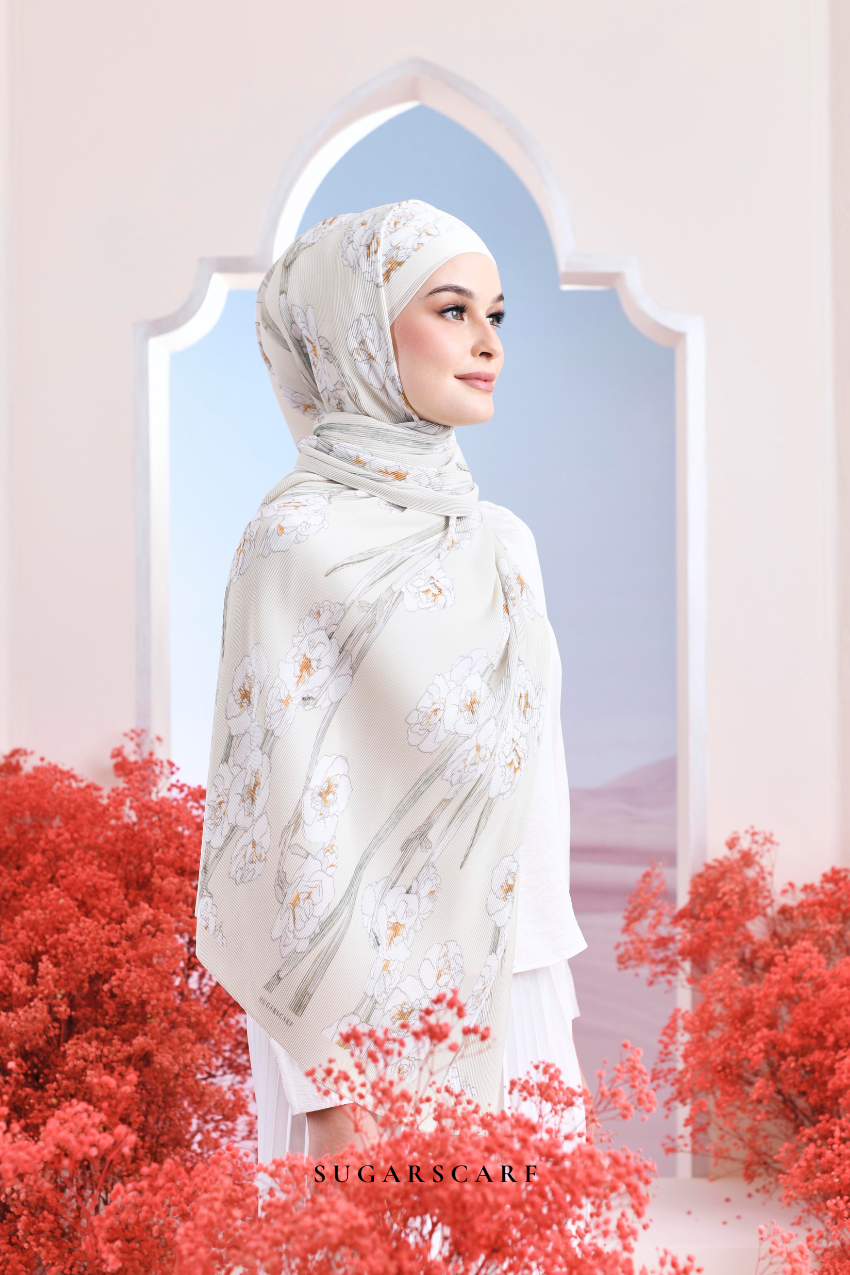 YES ( Full Wide Pleats Shawl ) Garden of Hurrem Bloom in ( YASMEEN )