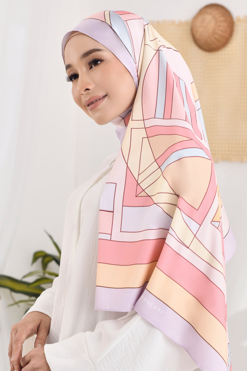 YES LIMITED EDITION ( Long Scarf ) RONA Shawl Mixed Satin Silk  ( Kak Su )