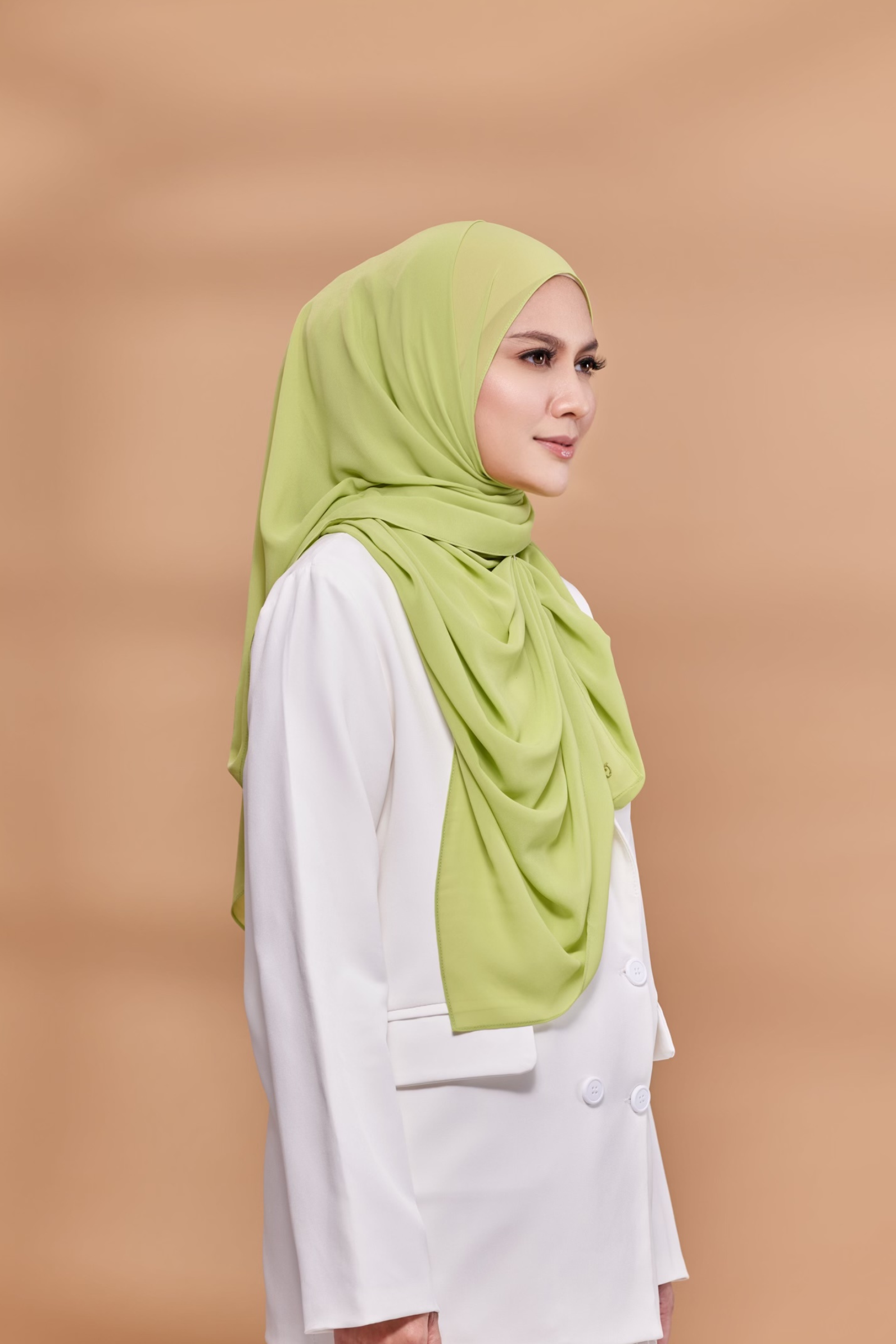 Emily Lux Chiffon ( Fresh Start - Apple Green )