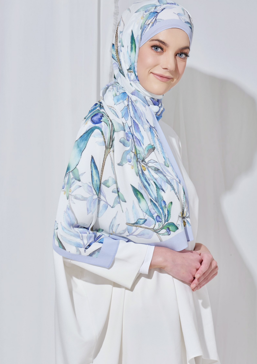 (SAMPLE) (Pleated Shawl) Bloom Journey Wide Pleats Scarf In Sacrificed -