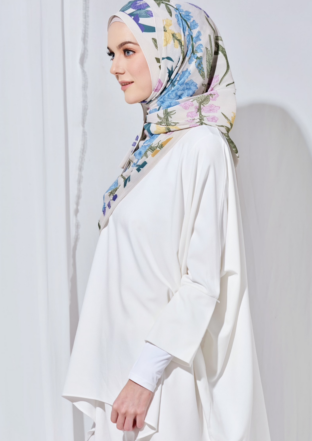 (SAMPLE) (Pleated Shawl) Bloom Journey Wide Pleats Scarf In Forever17