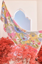 (SAMPLE) ( Full Wide Pleats Shawl ) Garden of Hurrem Bloom in ( CEMILE )