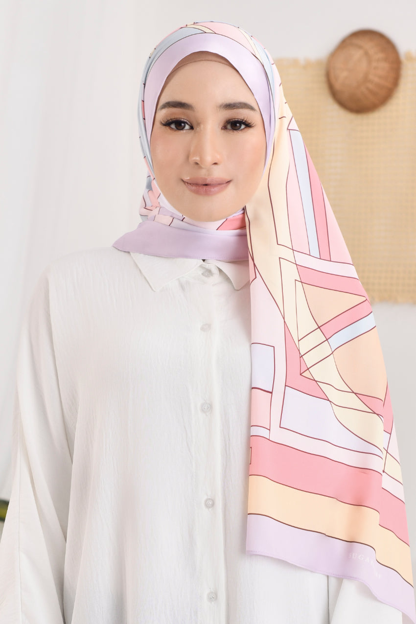 YES LIMITED EDITION ( Long Scarf ) RONA Shawl Mixed Satin Silk  ( Kak Su )