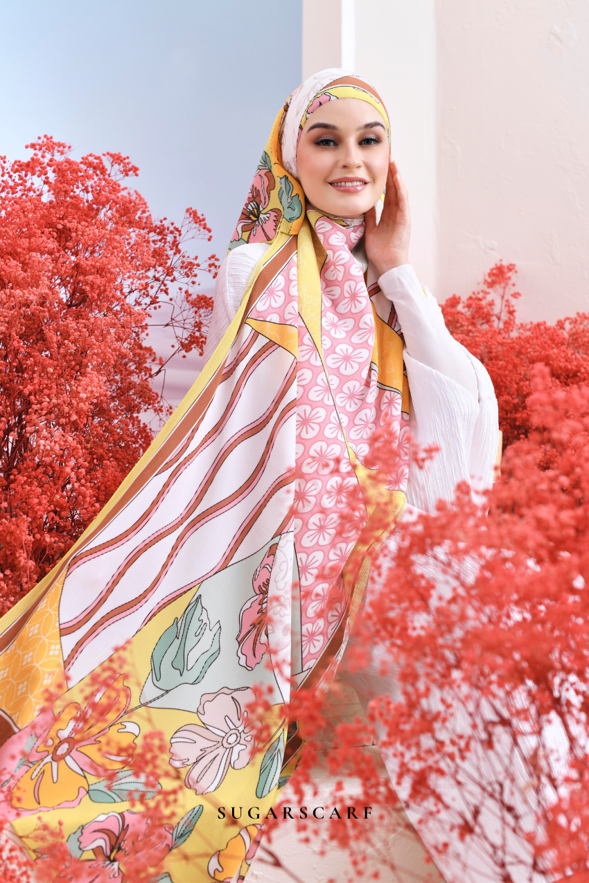 YES ( Full Wide Pleats Shawl ) Garden of Hurrem Bloom in ( DILARA )