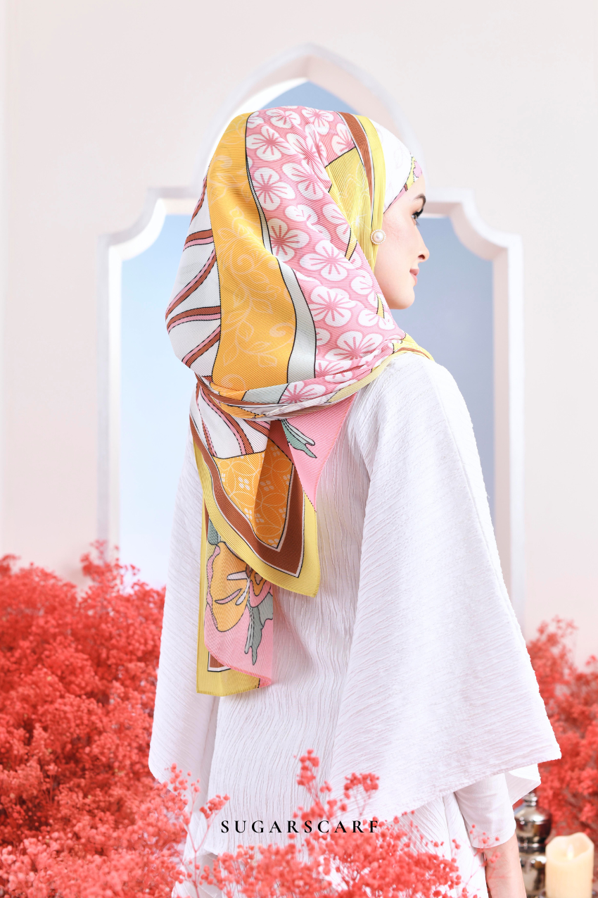 YES ( Full Wide Pleats Shawl ) Garden of Hurrem Bloom in ( DILARA )