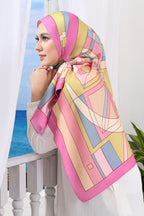 YES LIMITED EDITION - ( Long Scarf ) RONA Shawl Mixed Satin Silk  ( Kak Teh )