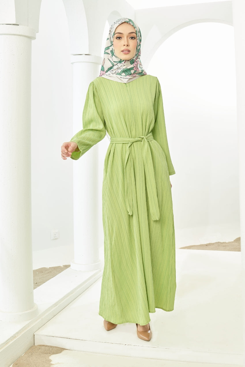 [ Ironless ] TheSugarEdit Bea Dress - Apple Green