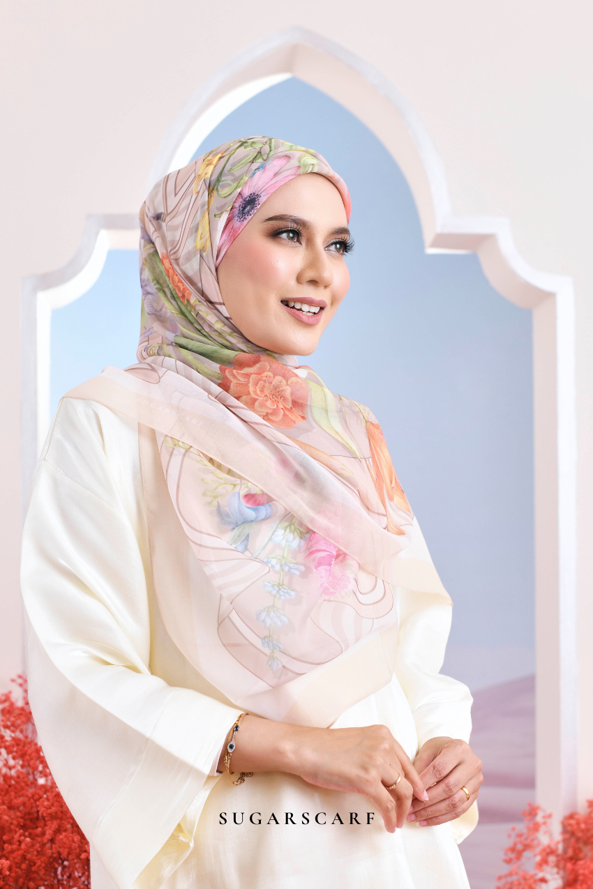 YES ( Japanese Voile Vol2 Square Scarf ) Garden of Hurrem Bloom in ( ELYA )