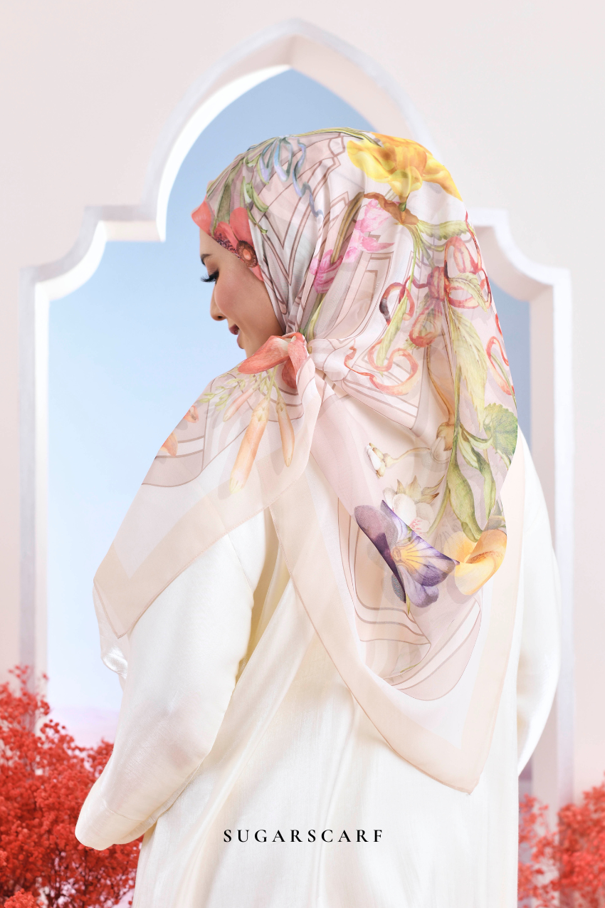 YES ( Japanese Voile Vol2 Square Scarf ) Garden of Hurrem Bloom in ( ELYA )